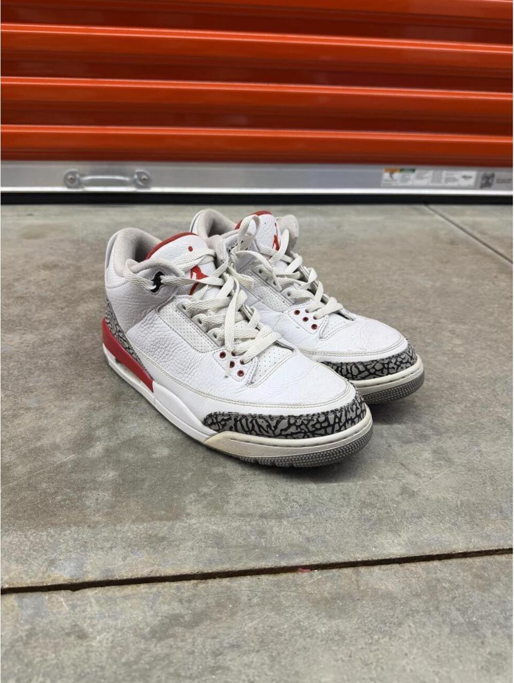 nike air jordan 3 retro hall of fame white and red basketball shoes size 10 MENS